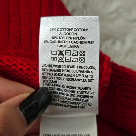 Lucky Brand mock neck tunic sweater. color: tango red. Size Medium. New.Like a - Picture 7 of 9